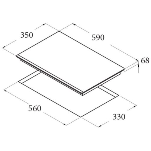Kích thước bếp từ Cata IB 2 PLUS BK
