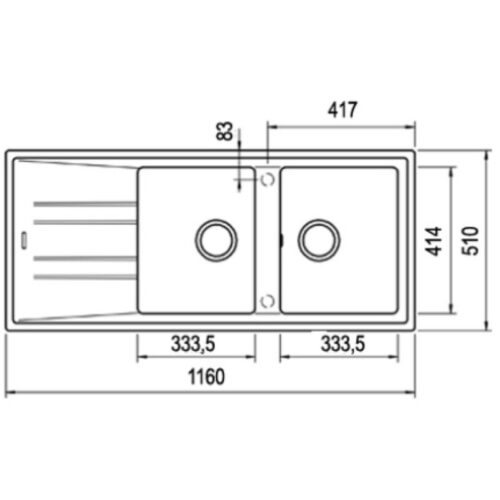 Kích thước chậu rửa bát Teka STYLO 1B