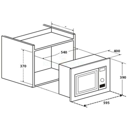 Kích thước lò Vi Sóng Chefs EH-MW801S