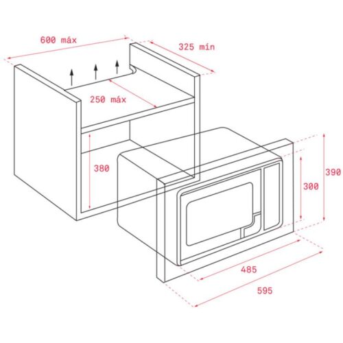 Kích thước lò vi sóng TEKA ML 820 BI