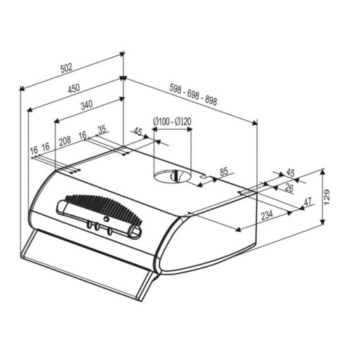 Kích thước máy hút khử mùi Faber FB Millennio 70