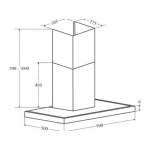 Kích thước máy hút khử mùi Faber FB NICE-BL-A90