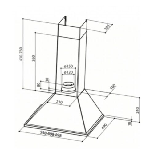 Kích thước máy hút khử mùi Faber FB Synthesis 90