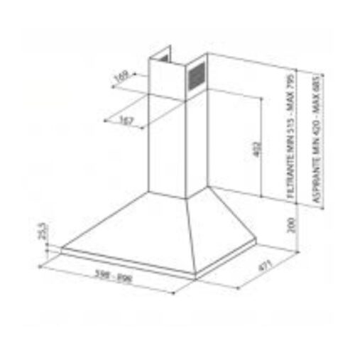 Kích thước máy hút khử mùi Faber FB VALUE 90