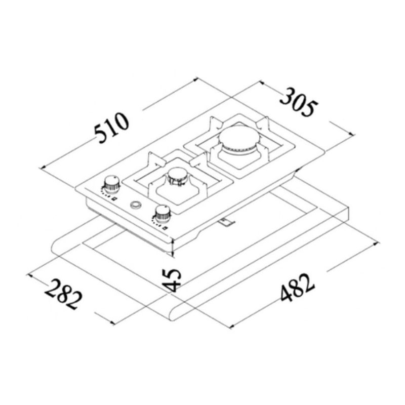 Kích thước Bếp chiên Teka EFX 30.1 FRYER Kích thước Bếp chiên Teka EFX 30.1 FRYER