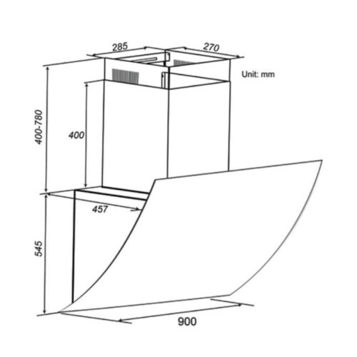Kích thước hút mùi Spelier SP 708C