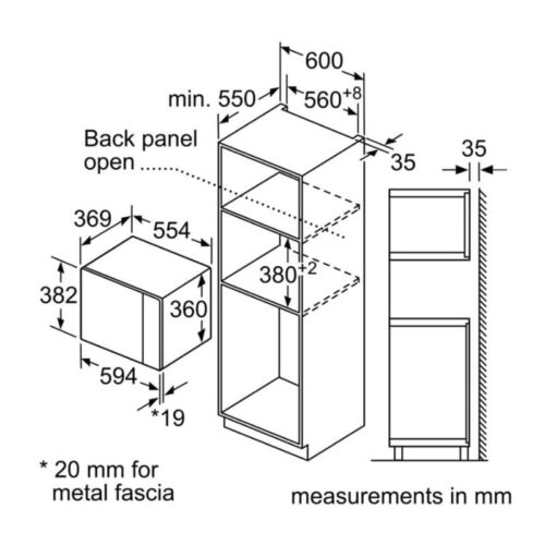 Kích thước Lò vi sóng Bosch BEL554MS0B