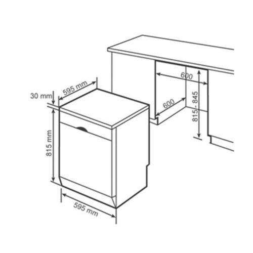 Kích thước máy rửa bát Bosch SMS4HDI52E Serie 4
