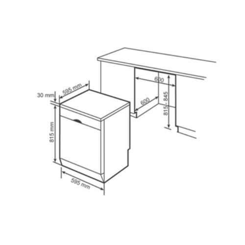 Kích thước máy rửa bát Bosch SMS6ECI93E
