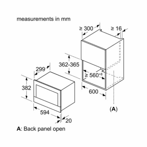 Kích thước Lò vi sóng Bosch BFL634GB1B