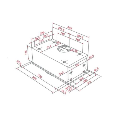 Kích thước của Máy hút mùi âm tủ Teka GFH 55