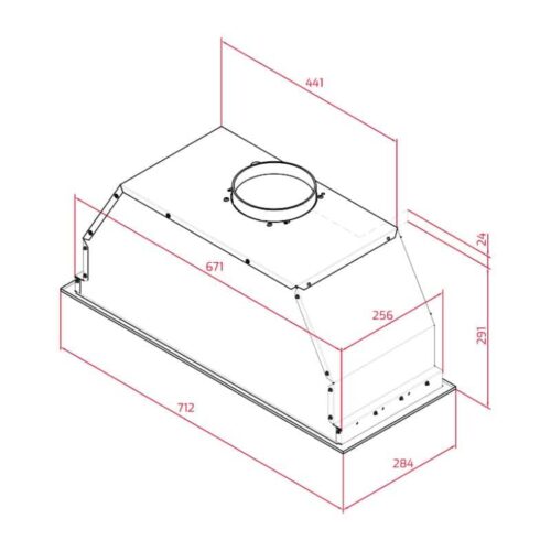 Kích thước của Máy hút mùi âm tủ Teka GFL 77650