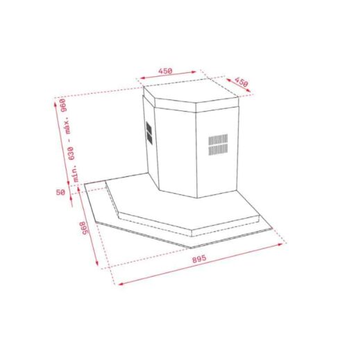 Kích thước của Máy hút mùi góc Teka DQ2 985