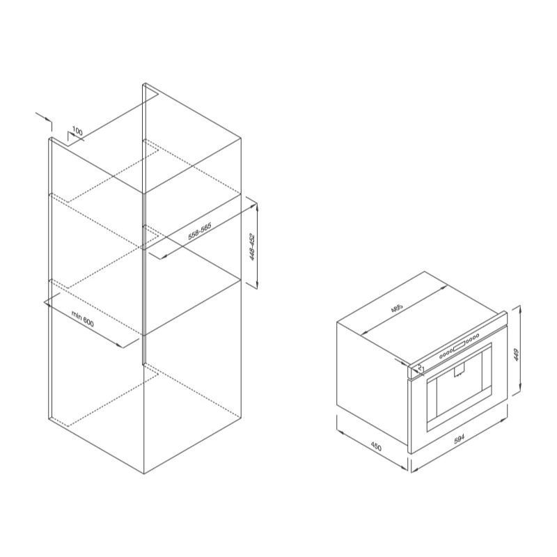 Kích thước Máy Pha Cà Phê Malloca MCF35 - IX03 Kính Đen Kích thước Máy Pha Cà Phê Malloca MCF35 - IX03 Kính Đen