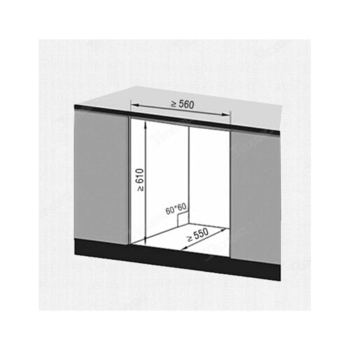 Kích thước lắp đặt máy rửa bát Texgio TGWF68GB