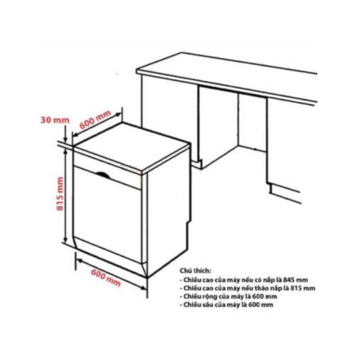 Kích thước máy rửa bát Bosch SMS6ZCW07E