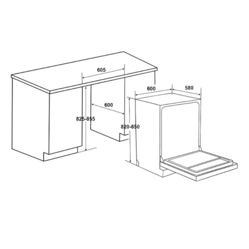 Kích thước Máy rửa bát Rosieres RDPN4S603PX-04