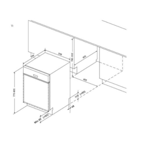 Kích thước máy rửa bát 15 bộ Eurosun SMK82EU87G