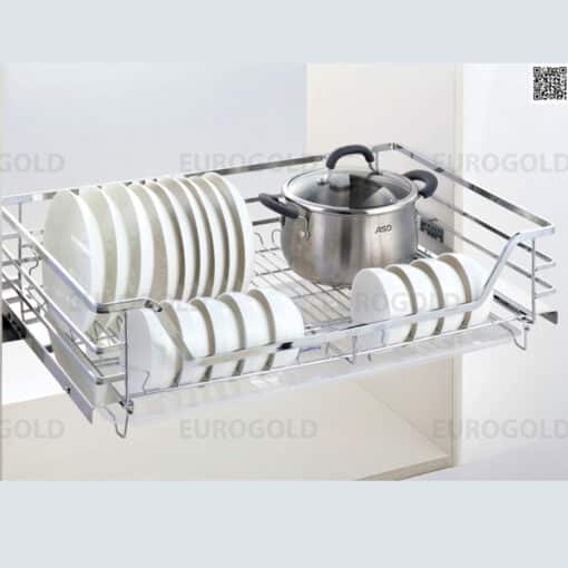 Giá xoong nồi, bát đĩa Eurogold inox 304 nan dẹt EP90 3 Giá xoong nồi Eurogold EP90