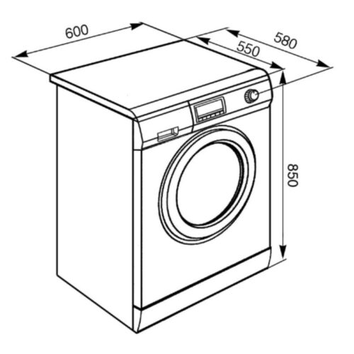 Kích thước Máy giặt kết hợp sấy 7kg Smeg LSF147E 536.94.567