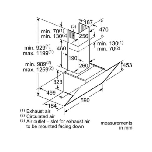 Kích thước máy hút mùi Bosch DWK67HM60B