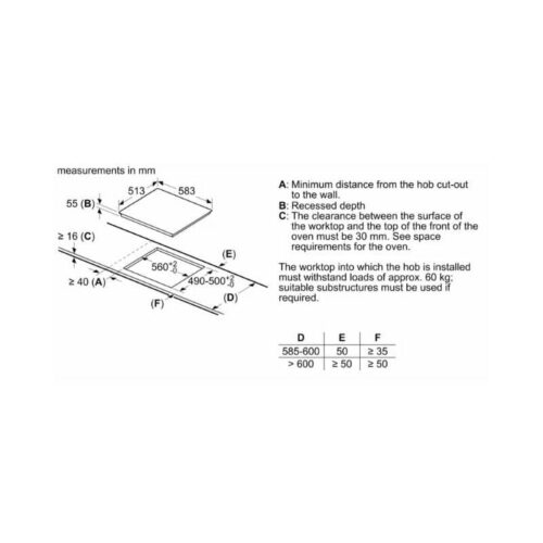 Kích thước bếp Từ Bosch PIE645B18E