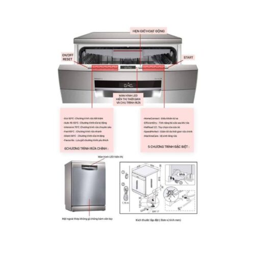 Tính năng máy rửa bát Bosch SMS6ECI03E 13 bộ
