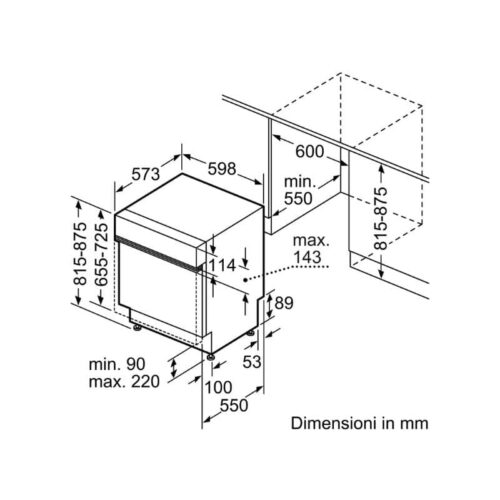 Kích thước máy rửa bát chén Bosch SMI4HDS52E