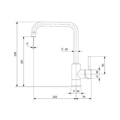 Thiết kế của vòi rửa bát nóng lạnh Reginox Crystal R30523