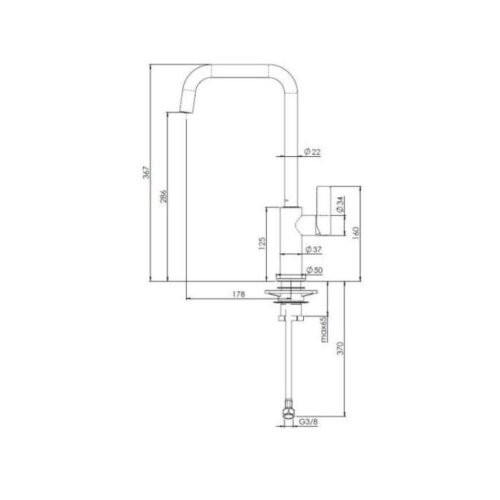 Thiết kế của vòi rửa bát nóng lạnh Reginox PEARL HMH.R32800