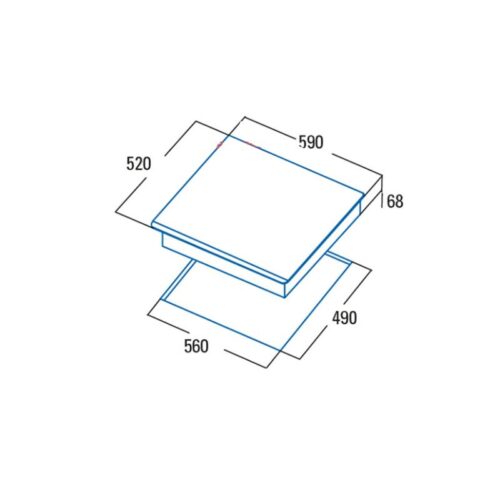 Kích thước Bếp từ 3 vùng nấu bán âm Richborn RI5952H38P