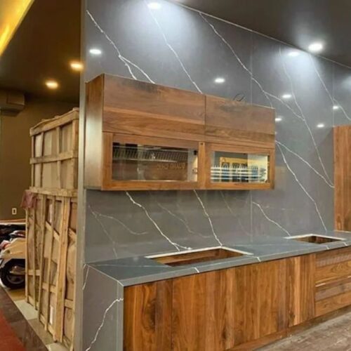 Hình ảnh đá bàn bếp Xám tia sét